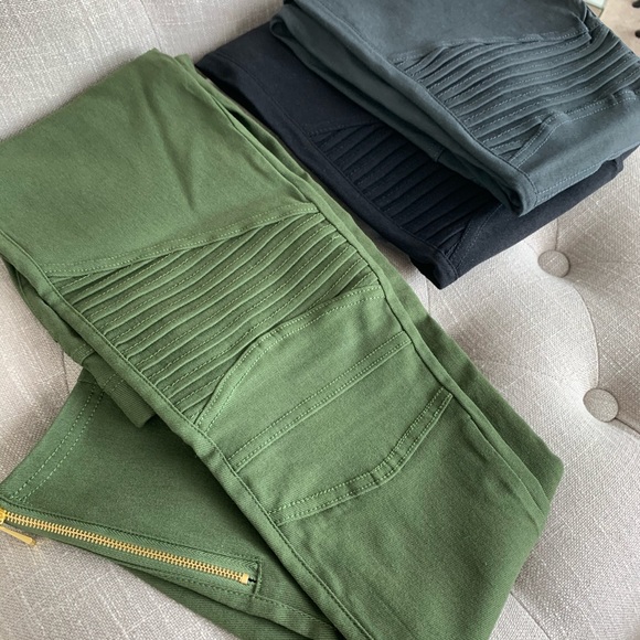 SKINNY MOTO PANTS - OLIVE - Picture 7 of 9